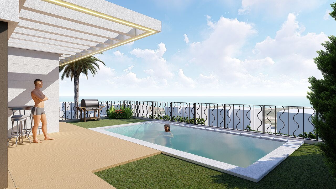 Moderne Neubau Villa In Polop mit Panoramablick auf das Meer
