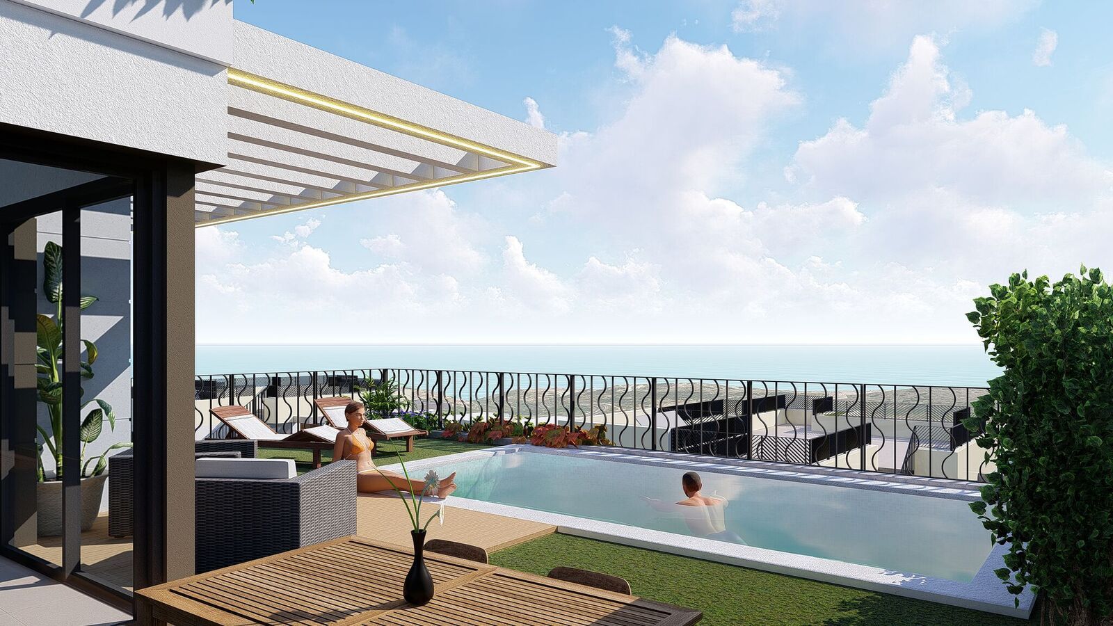 Villa de nueva construcción en Polop con vista panorámica al mar