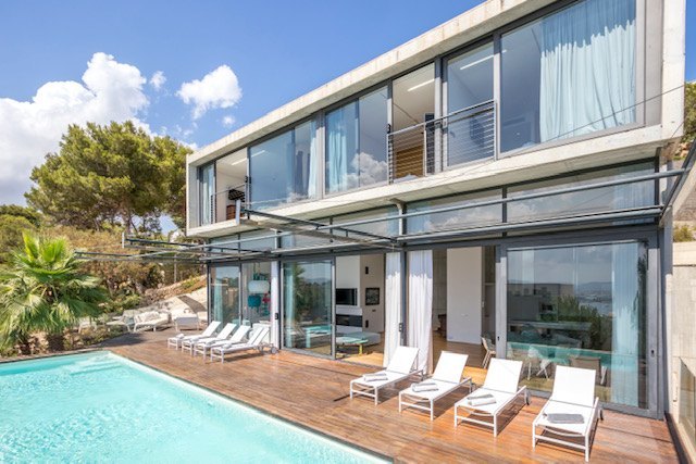 Villa moderne luxueuse à Ibiza Cap Martinet avec vue sur la mer