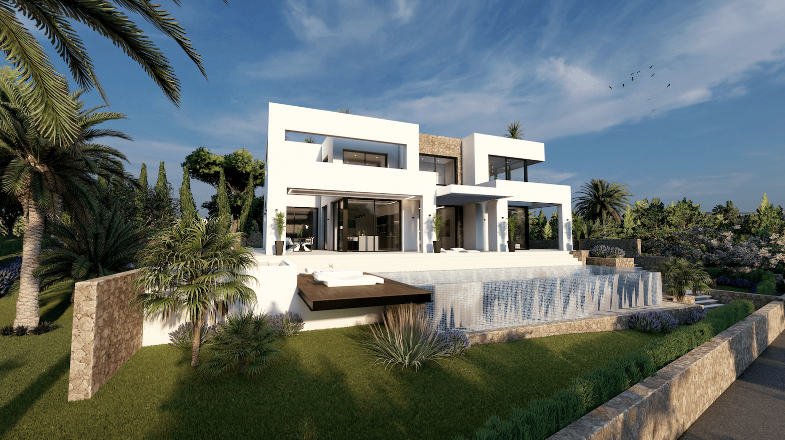 Vue panoramique sur la mer villa moderne à Benissa Costa