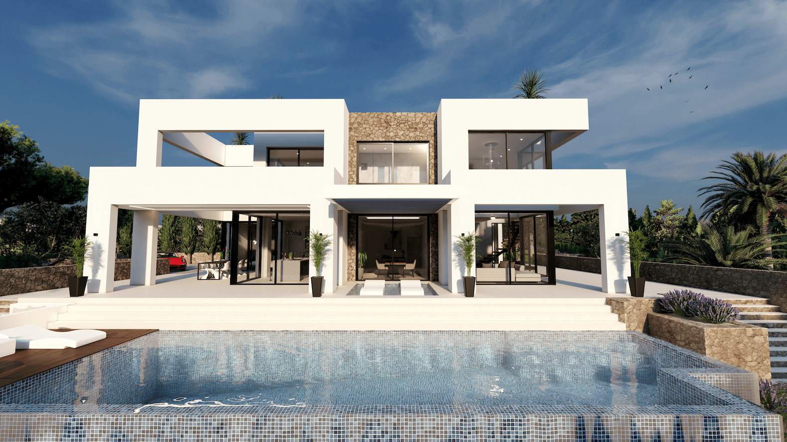 Villa moderna con vistas panorámicas al mar en Benissa Costa