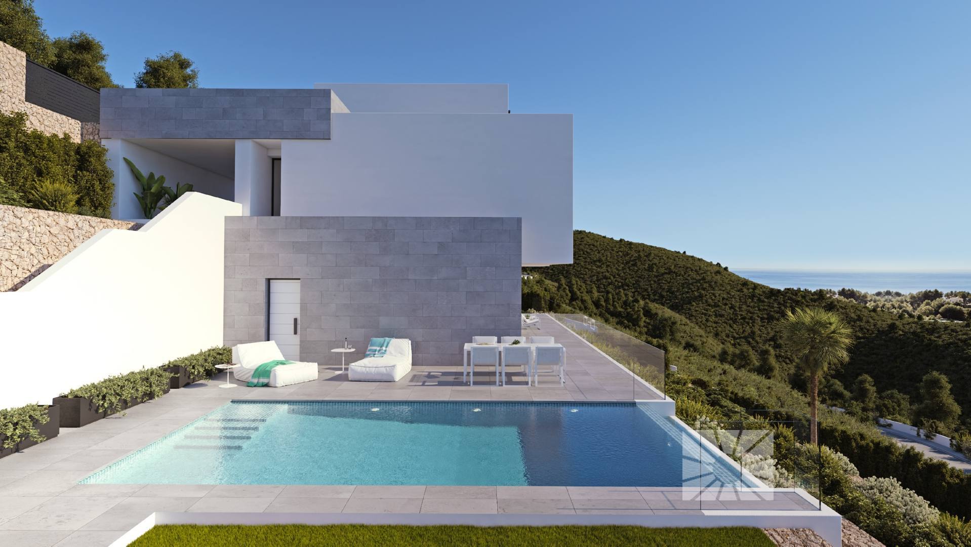 Modern luxury villa started to build with amazing sea views