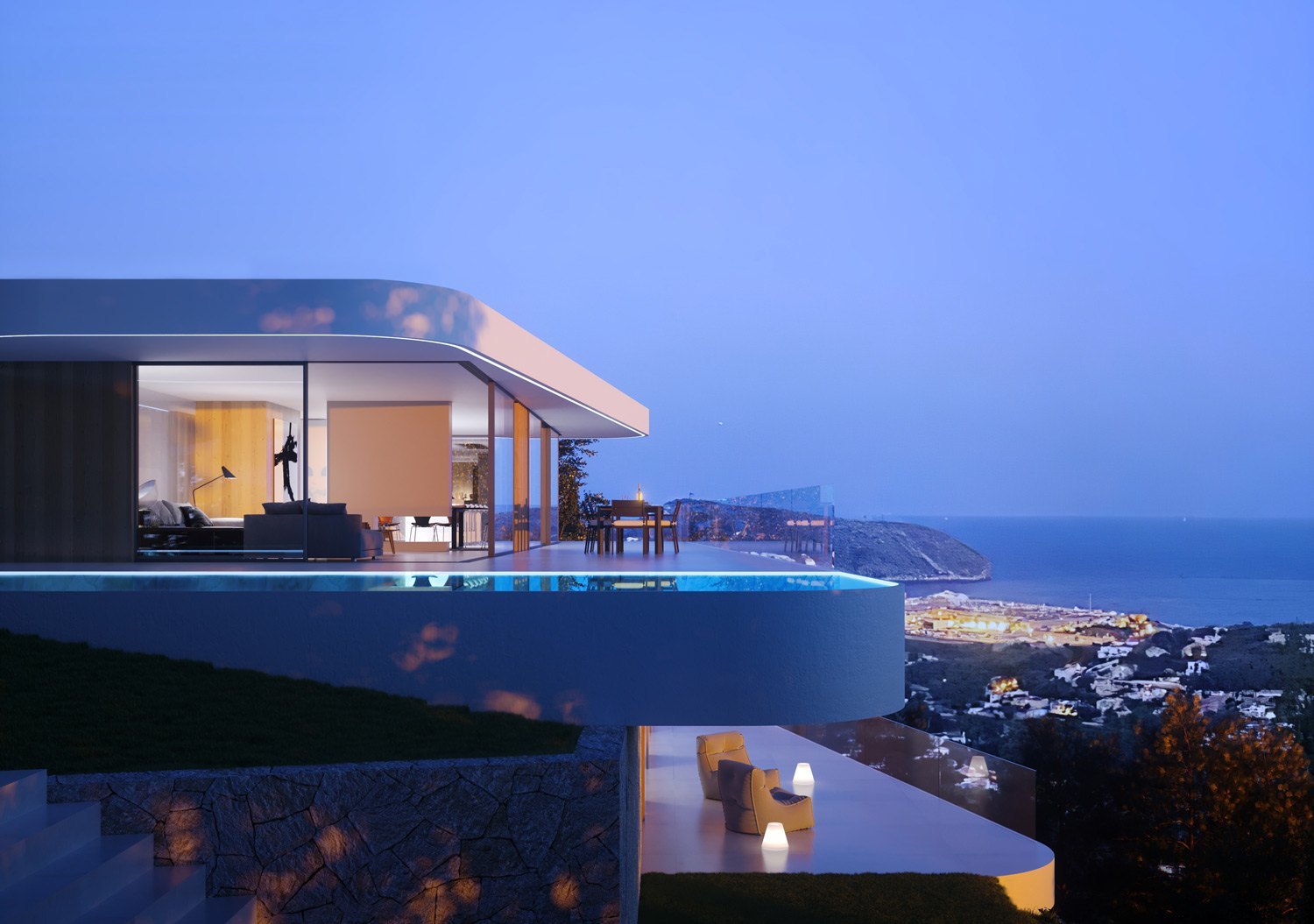Amazing new modern villa overlooking the mediterranean sea