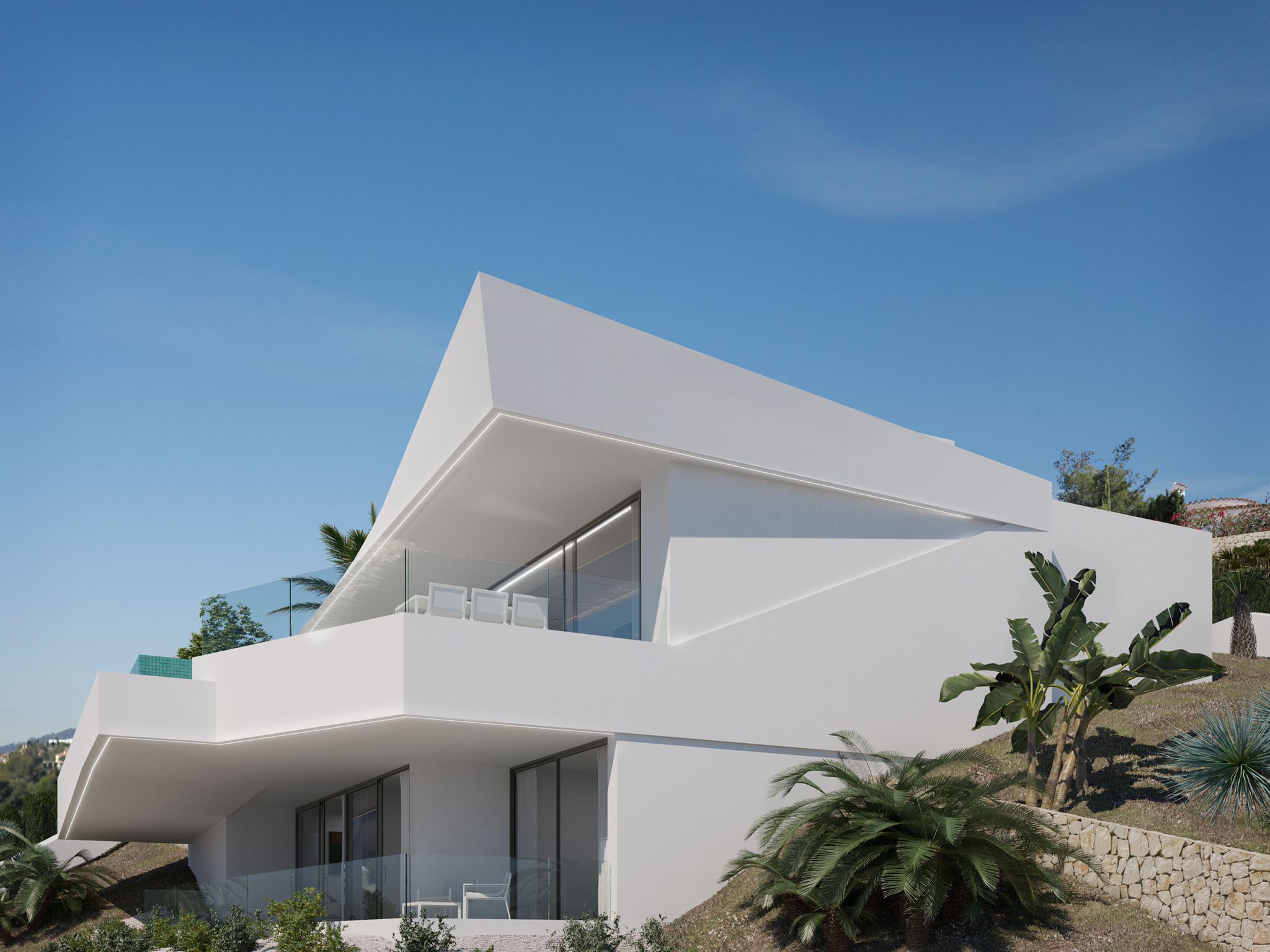 Ultramoderne Luxusvilla mit Panoramablick auf das Meer